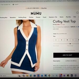 Show Me Your MuMu Blue and White Mini Dress